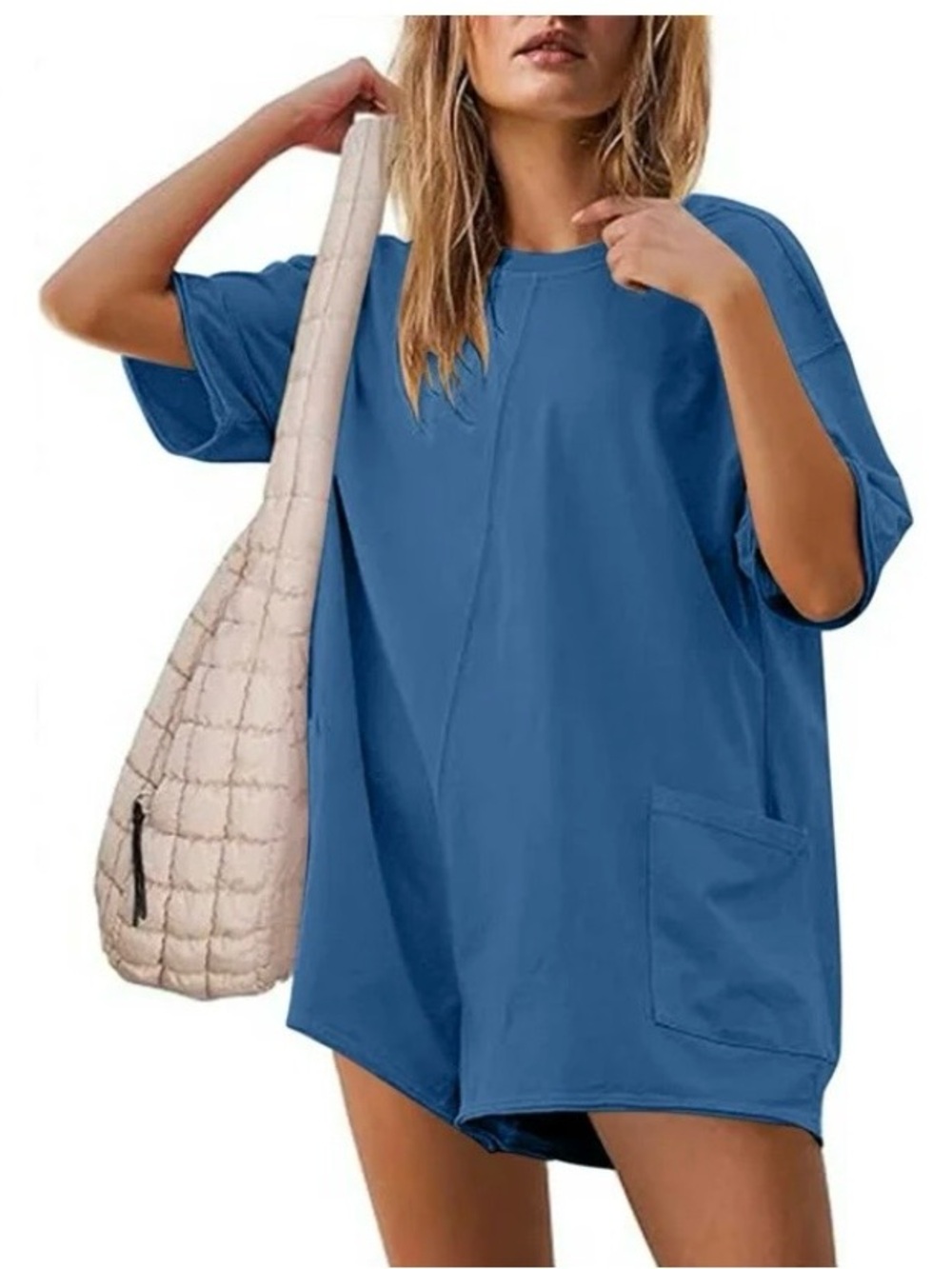 Short-Sleeve Romper with Pockets